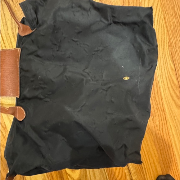 Longchamp Black Tote Bag with Brown Leather Trim - Picture 8 of 12